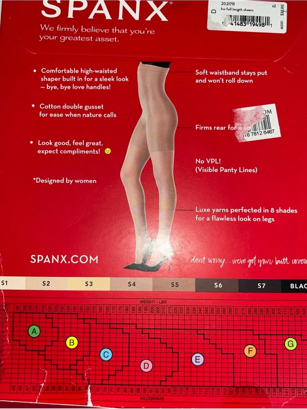 New Spanx SPANXshape high-Waisted Full Length Sheers Size D shade S2 MSRP $38